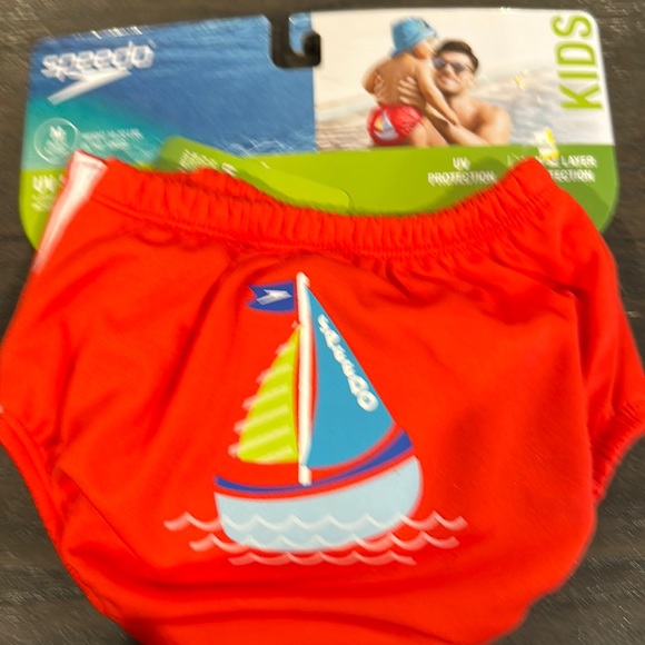 Speedo Size 12M red sailboat Swim Diaper new - Picture 1 of 2